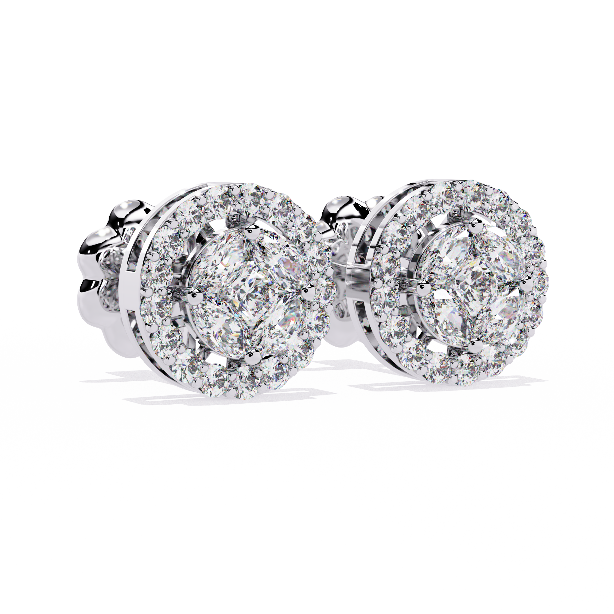 Buy Celestial Natural Diamond Halo Earrings | Solitairkart